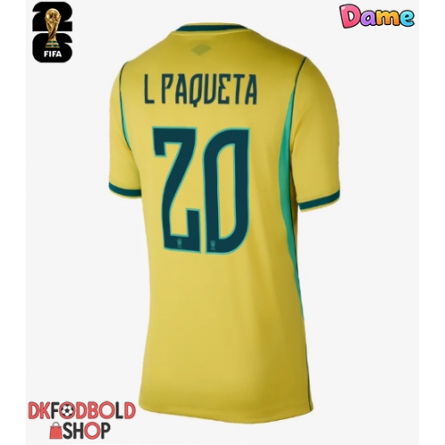 Brasilien Lucas Paqueta #20 Hjemmebanetrøje Dame VM 2026 Kort ærmer